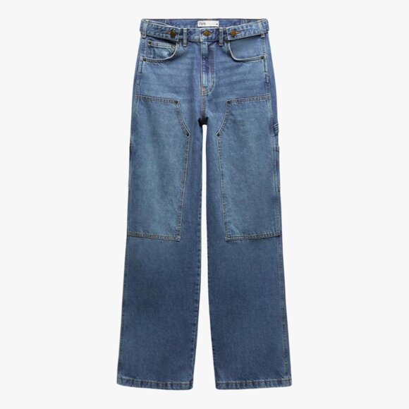 (LIKE NEW!!!) ZARA | 100% COTTON “ZW WORKER JEANS" (SIMILAR TO CARHARTT WIP) - Picture 2 of 7